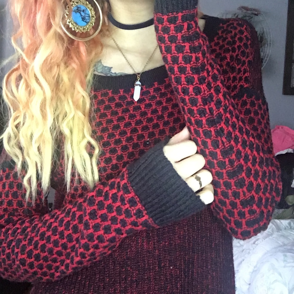 Red & black sweater